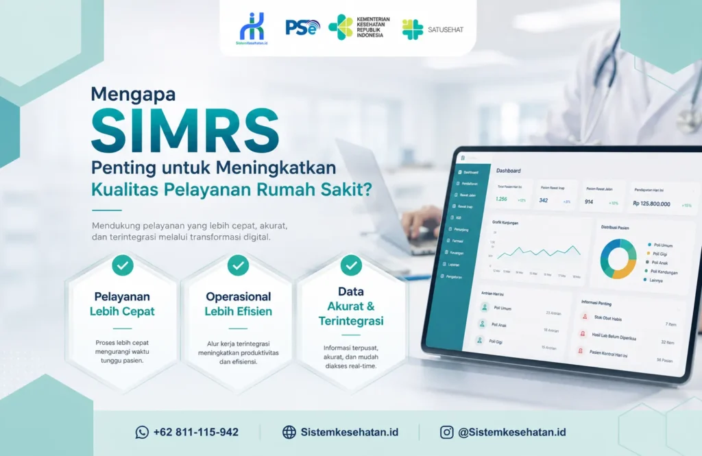 SIMRS untuk meningkatkan kualitas pelayanan rumah sakit melalui operasional yang efisien, data akurat, dan layanan cepat.